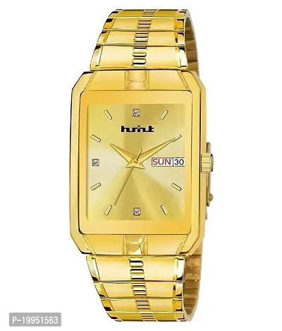 Stylish Golden Metal Analog Watch For Men-thumb0