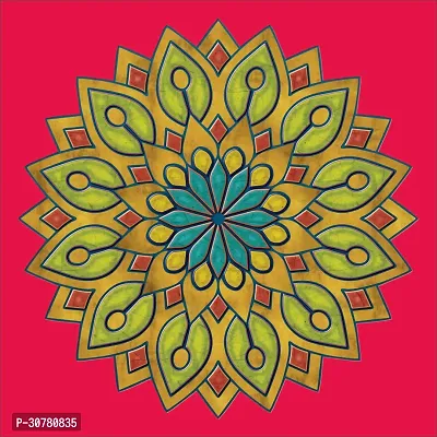 RK Digital Mart Beautyful Vibrant Rangoli Stickers for Festive Decor Pack of 4 (Size:14*14 Inch)-thumb0