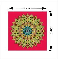 RK Digital Mart Beautyful Vibrant Rangoli Stickers for Festive Decor Pack of 4 (Size:14*14 Inch)-thumb1