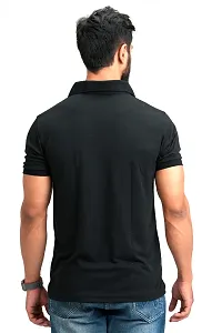 Stylish Cotton Blend Solid Polo T-shirt-thumb2