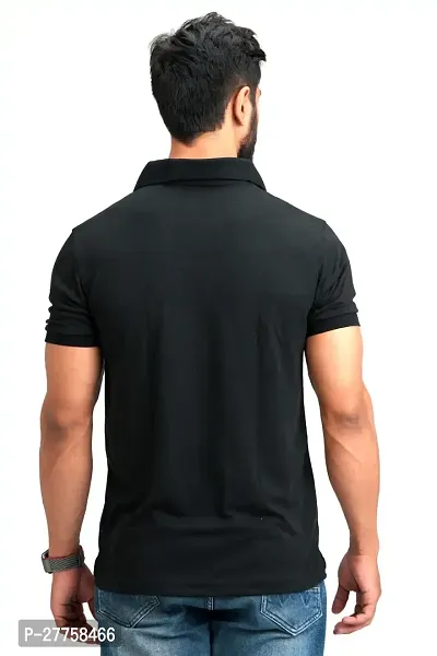 Stylish Cotton Blend Solid Polo T-shirt-thumb3