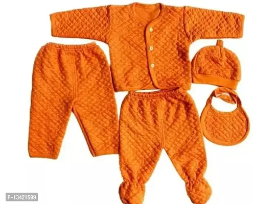 Fancy Cotton Body Suits For New Born Babies, 5pc Set-thumb0