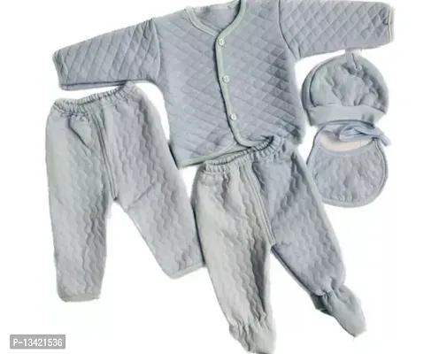 Fancy Cotton Body Suits For New Born Babies, 5pc Set