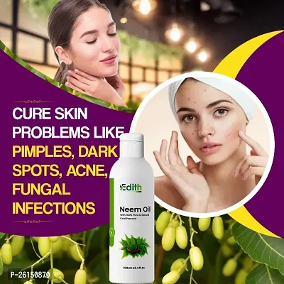 Multipurpose Pure Neem Oil for Hair  Skin - Remove pimples, acne and cure any fungal infection from skin - Best mosquito  Bugs Repellent Spray On Plants  Garden Ayurvedic jadibuti Neem Oil for Hair-thumb0