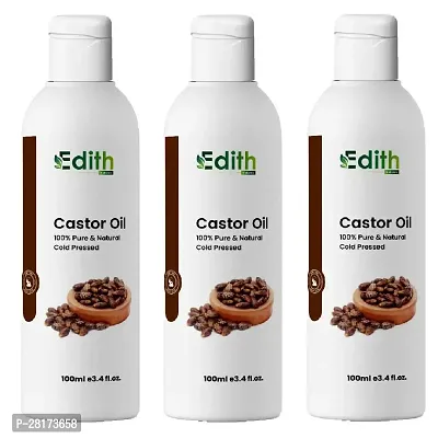 Edith Naturals Cold-Pressed 100% Pure Castor Oil Hair Oil (100 ml) PACK OF 2