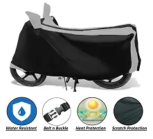 Euro Care TVS NTORQ Bike Cover Waterproof Original / NTORQ Cover Waterproof / NTORQ bike Cover / Bike Cover NTORQ Waterproof / NTORQ Body Cover / Bike Body Cover NTORQ With Ultra Surface Body Protection (Black, Silver Look)-thumb2