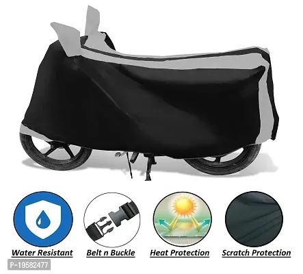 Euro Care TVS NTORQ Bike Cover Waterproof Original / NTORQ Cover Waterproof / NTORQ bike Cover / Bike Cover NTORQ Waterproof / NTORQ Body Cover / Bike Body Cover NTORQ With Ultra Surface Body Protection (Black, Silver Look)-thumb3