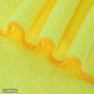 Auto Hub Microfiber Cleaning Cloths, 1 pcs 40x40 Cm 250GSM Yellow Highly Absorbent, Lint and Streak Free, Multi - Purpose Wash Cloth for Kitchen, Car, Window, Stainless Steel-thumb3