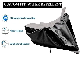 Auto Hub Suzuki Access 125 Bike Cover Waterproof Original / Access 125 Cover Waterproof / Access 125 bike Cover / Bike Cover Access 125 Waterproof / Access 125 Body Cover / Bike Body Cover Access 125 With Ultra Surface Body Protection (Black, Silver Look)-thumb3