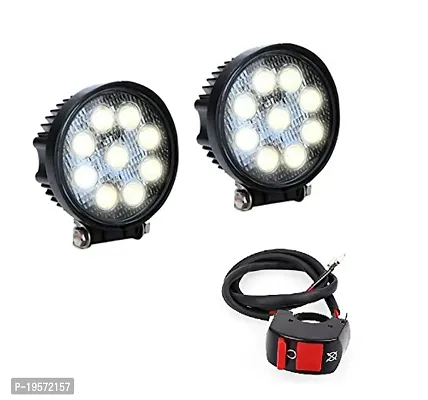 Auto Hub 12V 9LED Bike Fog Light, Headlight Lamp with Switch