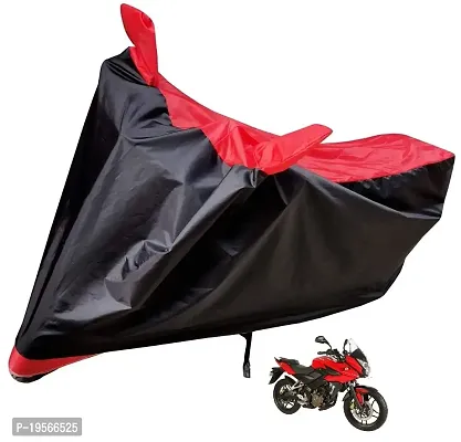 Auto Hub Bajaj Pulsar 200 Bike Cover Waterproof Original / Pulsar 200 Cover Waterproof / Pulsar 200 bike Cover / Bike Cover Pulsar 200 Waterproof / Pulsar 200 Body Cover / Bike Body Cover Pulsar 200 With Ultra Surface Body Protection (Black, Red Look)