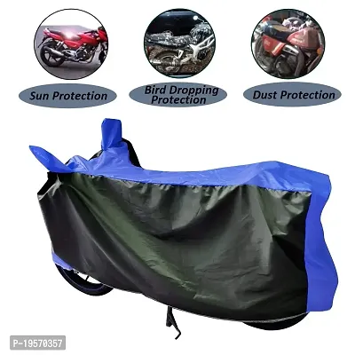 Auto Hub Honda Dream Yuga Bike Cover Waterproof Original / Dream Yuga Cover Waterproof / Dream Yuga bike Cover / Bike Cover Dream Yuga Waterproof / Dream Yuga Body Cover / Bike Body Cover Dream Yuga With Ultra Surface Body Protection (Black, Blue Look)-thumb3