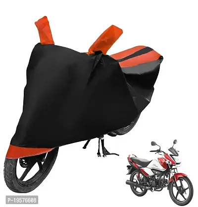 Auto Hub Hero Splendor i Bike Cover Waterproof Original / Splendor i Cover Waterproof / Splendor i bike Cover / Bike Cover Splendor i Waterproof / Splendor i Body Cover / Bike Body Cover Splendor i With Ultra Surface Body Protection (Black, Orange Look)