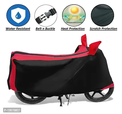 Auto Hub Honda Dream Yuga Bike Cover Waterproof Original / Dream Yuga Cover Waterproof / Dream Yuga bike Cover / Bike Cover Dream Yuga Waterproof / Dream Yuga Body Cover / Bike Body Cover Dream Yuga With Ultra Surface Body Protection (Black, Red Look)-thumb2