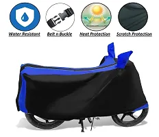 Auto Hub Water Resistant Bike Cover Cover for TVS Pep Plus (Black, Blue)-thumb3