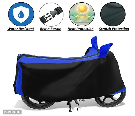 Auto Hub Water Resistant Bike Cover Cover for TVS Pep Plus (Black, Blue)-thumb4