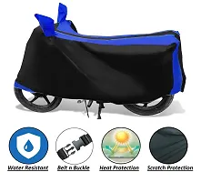 Euro Care Yamaha Fascino Bike Cover Waterproof Original / Fascino Cover Waterproof / Fascino bike Cover / Bike Cover Fascino Waterproof / Fascino Body Cover / Bike Body Cover Fascino With Ultra Surface Body Protection (Black, Blue Look)-thumb2