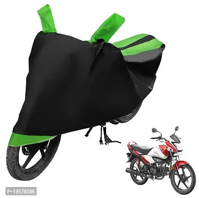 Auto Hub Hero Splendor i Bike Cover Waterproof Original / Splendor i Cover Waterproof / Splendor i bike Cover / Bike Cover Splendor i Waterproof / Splendor i Body Cover / Bike Body Cover Splendor i With Ultra Surface Body Protection (Black, Green Look)-thumb0