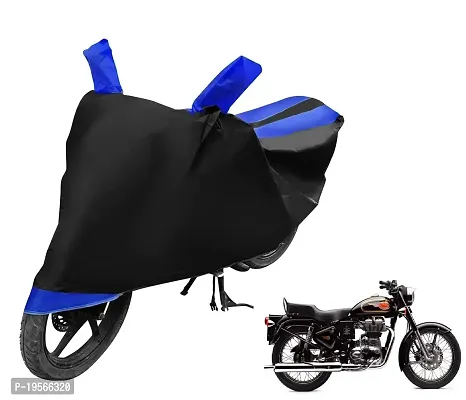 Auto Hub Royal Enfeild 500 Bike Cover Waterproof Original / Bullet 500 Cover Waterproof / Bullet 500 bike Cover / Bike Cover Bullet 500 Waterproof / Bullet 500 Body Cover / Bike Body Cover Bullet 500 With Ultra Surface Body Protection (Black, Blue Look)-thumb0