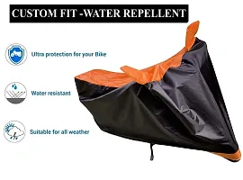 Auto Hub TVS Flame 125 Bike Cover Waterproof Original / Flame 125 Cover Waterproof / Flame 125 bike Cover / Bike Cover Flame 125 Waterproof / Flame 125 Body Cover / Bike Body Cover Flame 125 With Ultra Surface Body Protection (Black, Orange Look)-thumb4