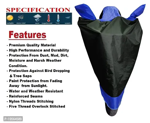 Auto Hub Honda Activa i Bike Cover Waterproof Original / Activa i Cover Waterproof / Activa i bike Cover / Bike Cover Activa i Waterproof / Activa i Body Cover / Bike Body Cover Activa i With Ultra Surface Body Protection (Black, Blue Look)-thumb3