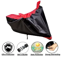 Auto Hub Water Resistant Bike Body Cover for TVS Scooty Pep Plus - Black/Red-thumb1