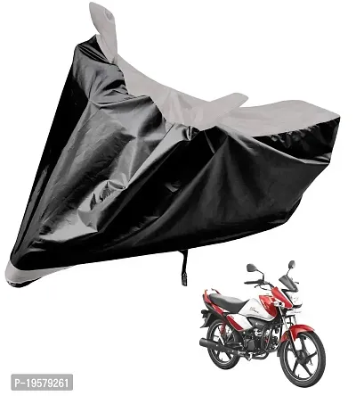 Auto Hub Hero Splendor i Bike Cover Waterproof Original / Splendor i Cover Waterproof / Splendor i bike Cover / Bike Cover Splendor i Waterproof / Splendor i Body Cover / Bike Body Cover Splendor i With Ultra Surface Body Protection (Black, Silver Look)