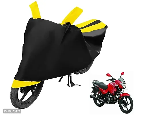 Auto Hub Hero Glamour Fi Bike Cover Waterproof Original / Glamour Fi Cover Waterproof / Glamour Fi bike Cover / Bike Cover Glamour Fi Waterproof / Glamour Fi Body Cover / Bike Body Cover Glamour Fi With Ultra Surface Body Protection (Black, Yellow Look)