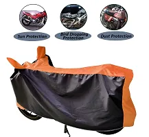 Auto Hub Aprilia 125 Bike Cover Waterproof Original / Aprilia 125 Cover Waterproof / Aprilia 125 bike Cover / Bike Cover Aprilia 125 Waterproof / Aprilia 125 Body Cover / Bike Body Cover Aprilia 125 With Ultra Surface Body Protection (Black, Orange Look)-thumb2