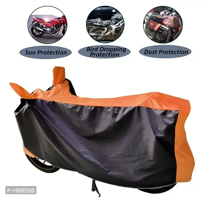 Auto Hub Aprilia 125 Bike Cover Waterproof Original / Aprilia 125 Cover Waterproof / Aprilia 125 bike Cover / Bike Cover Aprilia 125 Waterproof / Aprilia 125 Body Cover / Bike Body Cover Aprilia 125 With Ultra Surface Body Protection (Black, Orange Look)-thumb3