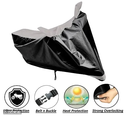 Auto Hub Hero Honda CBZ Bike Cover Waterproof Original / CBZ Cover Waterproof / CBZ bike Cover / Bike Cover CBZ Waterproof / CBZ Body Cover / Bike Body Cover CBZ With Ultra Surface Body Protection (Black, Silver Look)-thumb2