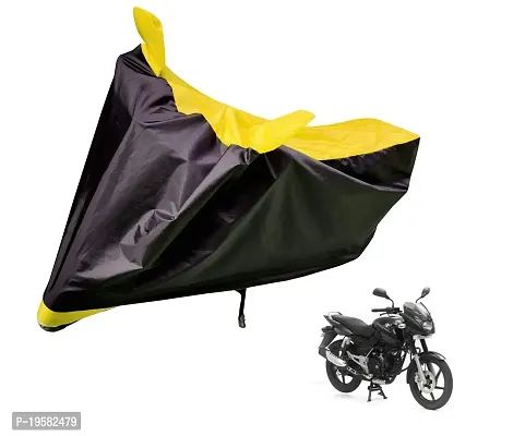 Auto Hub Bajaj Pulsar 180 Bike Cover Waterproof Original / Pulsar 180 Cover Waterproof / Pulsar 180 bike Cover / Bike Cover Pulsar 180 Waterproof / Pulsar 180 Body Cover / Bike Body Cover Pulsar 180 With Ultra Surface Body Protection (Black, Yellow Look)