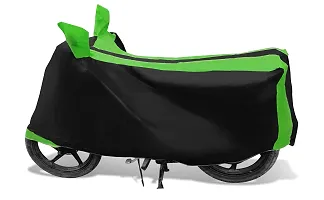 Auto Hub Yamaha SS 125 Bike Cover Waterproof Original / SS 125 Cover Waterproof / SS 125 bike Cover / Bike Cover SS 125 Waterproof / SS 125 Body Cover / Bike Body Cover SS 125 With Ultra Surface Body Protection (Black, Green Look)-thumb1