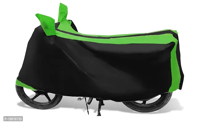 Auto Hub Yamaha SS 125 Bike Cover Waterproof Original / SS 125 Cover Waterproof / SS 125 bike Cover / Bike Cover SS 125 Waterproof / SS 125 Body Cover / Bike Body Cover SS 125 With Ultra Surface Body Protection (Black, Green Look)-thumb2