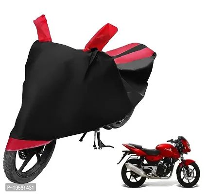 Auto Hub Bajaj Pulsar 200 Bike Cover Waterproof Original / Pulsar 200 Cover Waterproof / Pulsar 200 bike Cover / Bike Cover Pulsar 200 Waterproof / Pulsar 200 Body Cover / Bike Body Cover Pulsar 200 With Ultra Surface Body Protection (Black, Red Look)