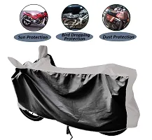 Auto Hub Suzuki Access SE Bike Cover Waterproof Original / Access SE Cover Waterproof / Access SE bike Cover / Bike Cover Access SE Waterproof / Access SE Body Cover / Bike Body Cover Access SE With Ultra Surface Body Protection (Black, Silver Look)-thumb2