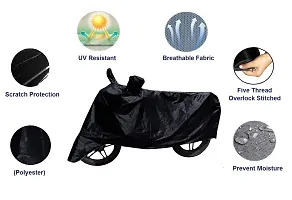 Auto Hub Honda Dream Neo Bike Cover Waterproof Original / Dream Neo Cover Waterproof / Dream Neo bike Cover / Bike Cover Dream Neo Waterproof / Dream Neo Body Cover / Bike Body Cover Dream Neo With Ultra Surface Body Protection (Black Look)-thumb2