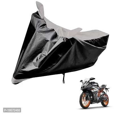 Auto Hub KTM RC 390 Bike Cover Waterproof Original / KTM RC 390 Cover Waterproof / KTM RC 390 bike Cover / Bike Cover KTM RC 390 Waterproof / KTM RC 390 Body Cover / Bike Body Cover KTM RC 390 With Ultra Surface Body Protection (Black, Silver Look)