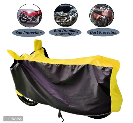 Auto Hub TVS Victor New Bike Cover Waterproof Original / Victor New Cover Waterproof / Victor New bike Cover / Bike Cover Victor New Waterproof / Victor New Body Cover / Bike Body Cover Victor New With Ultra Surface Body Protection (Black, Yellow Look)-thumb3