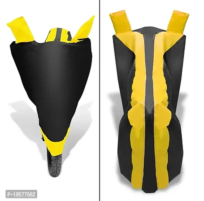 Auto Hub Honda CB Shine Bike Cover Waterproof Original / CB Shine Cover Waterproof / CB Shine bike Cover / Bike Cover CB Shine Waterproof / CB Shine Body Cover / Bike Body Cover CB Shine With Ultra Surface Body Protection (Black, Yellow Look)-thumb3