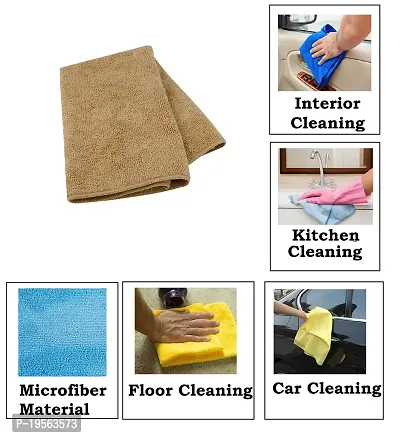 Auto Hub Microfiber Cleaning Cloths, 2 pcs 40x40 Cm 250GSM Multi-Color Highly Absorbent, Lint and Streak Free, Multi - Purpose Wash Cloth for Kitchen, Car, Window, Stainless Steel-thumb5