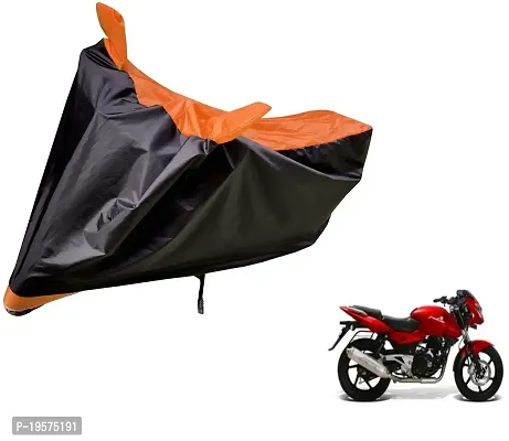 Auto Hub Bajaj Pulsar 200 Bike Cover Waterproof Original / Pulsar 200 Cover Waterproof / Pulsar 200 bike Cover / Bike Cover Pulsar 200 Waterproof / Pulsar 200 Body Cover / Bike Body Cover Pulsar 200 With Ultra Surface Body Protection (Black, Orange Look)