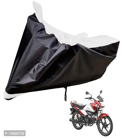 Auto Hub Hero Splendor i Bike Cover Waterproof Original / Splendor i Cover Waterproof / Splendor i bike Cover / Bike Cover Splendor i Waterproof / Splendor i Body Cover / Bike Body Cover Splendor i With Ultra Surface Body Protection (Black, White Look)