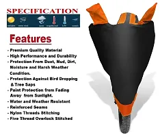 Auto Hub TVS Phoenix Bike Cover Waterproof Original / Phoenix Cover Waterproof / Phoenix bike Cover / Bike Cover Phoenix Waterproof / Phoenix Body Cover / Bike Body Cover Phoenix With Ultra Surface Body Protection (Black, Orange Look)-thumb4