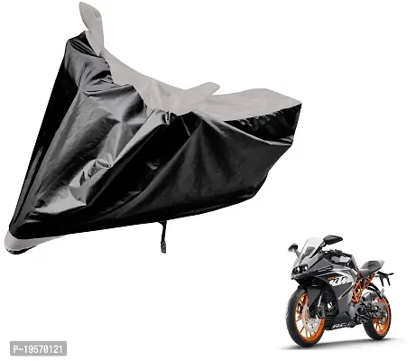 Auto Hub KTM RC 390 Bike Cover Waterproof Original / KTM RC 390 Cover Waterproof / KTM RC 390 bike Cover / Bike Cover KTM RC 390 Waterproof / KTM RC 390 Body Cover / Bike Body Cover KTM RC 390 With Ultra Surface Body Protection (Black, Silver Look)