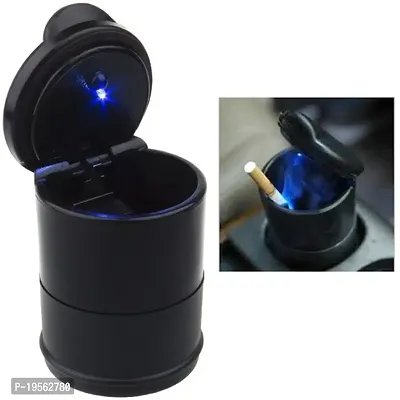 Auto Hub Blue LED Black Plastic Ashtray for Car/Home/Office-thumb2