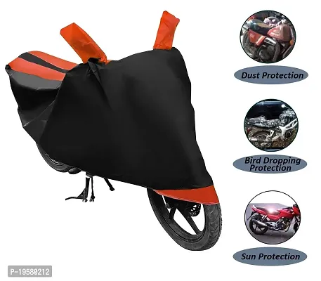 Auto Hub Hero Splendor i Bike Cover Waterproof Original / Splendor i Cover Waterproof / Splendor i bike Cover / Bike Cover Splendor i Waterproof / Splendor i Body Cover / Bike Body Cover Splendor i With Ultra Surface Body Protection (Black, Orange Look)-thumb4