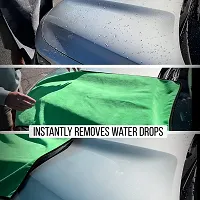 Auto Hub Heavy Microfiber Cloth for Car Cleaning and Detailing, Double Sided, Microfiber Towel for Car  Bike,Super Soft Car Wash Cloth, 600 GSM (Size 40cm x 40cm) Pack of 1, Color: Green-thumb2