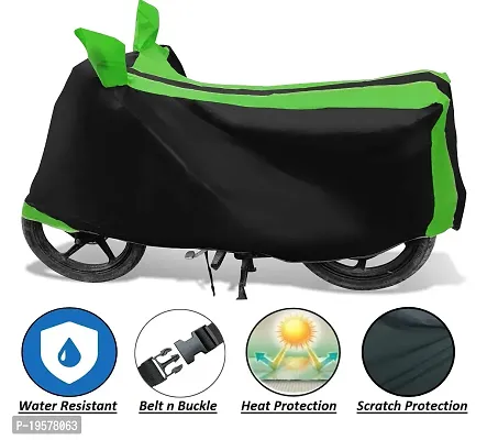 Auto Hub Yamaha Saluto Bike Cover Waterproof Original / Saluto Cover Waterproof / Saluto bike Cover / Bike Cover Saluto Waterproof / Saluto Body Cover / Bike Body Cover Saluto With Ultra Surface Body Protection (Black, Green Look)-thumb5