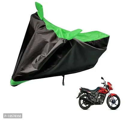 Auto Hub TVS Flame 125 Bike Cover Waterproof Original / Flame 125 Cover Waterproof / Flame 125 bike Cover / Bike Cover Flame 125 Waterproof / Flame 125 Body Cover / Bike Body Cover Flame 125 With Ultra Surface Body Protection (Black, Green Look)-thumb0